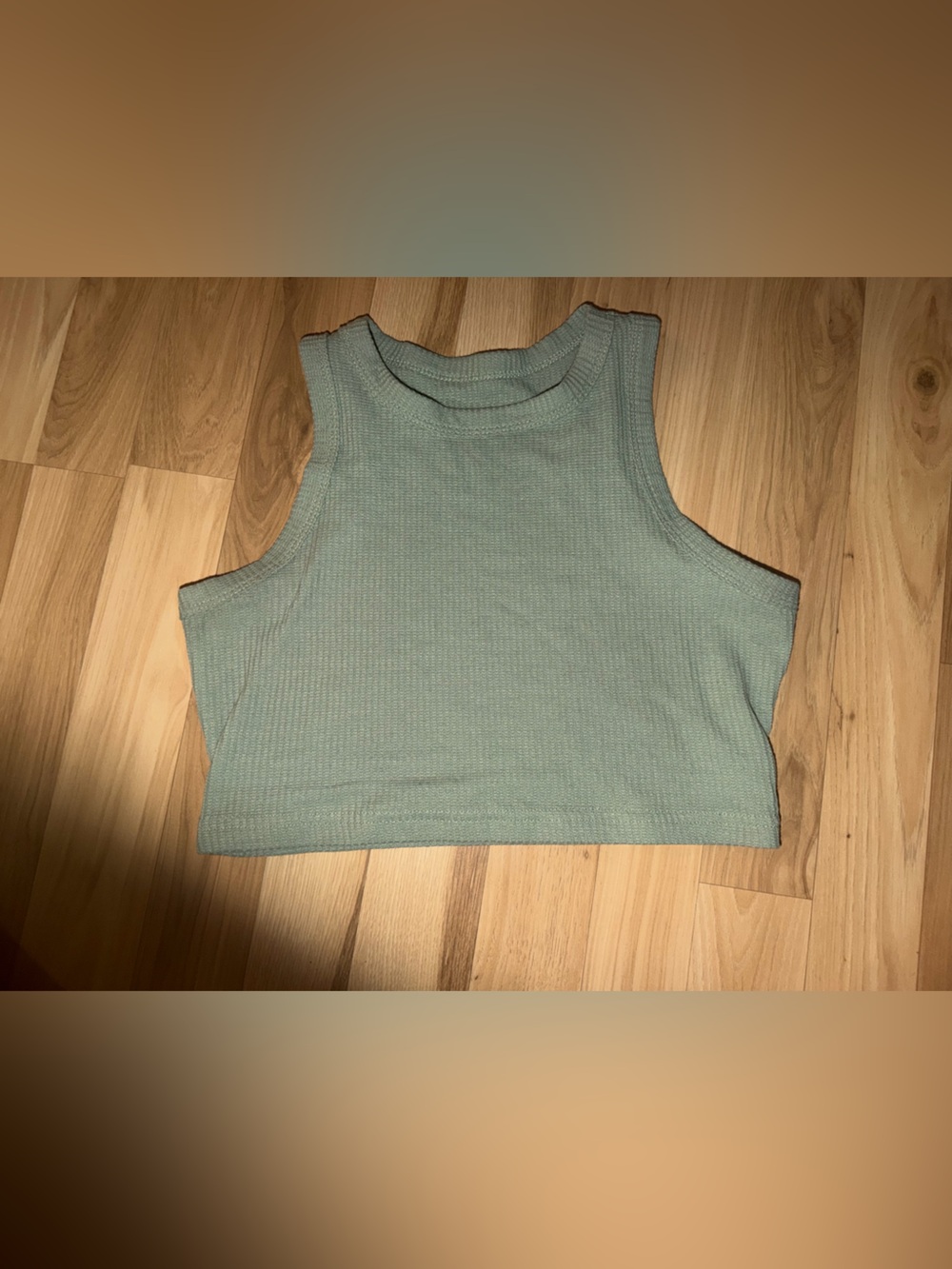 Amazon Ribbed Crop Tank Top - Sage Green